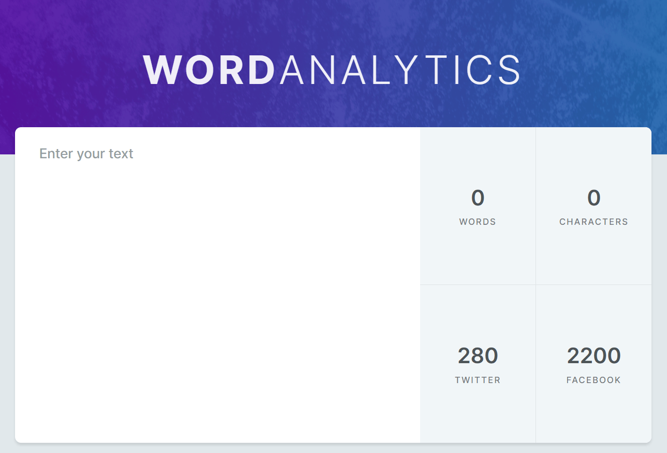 Word Analytics "Projects"